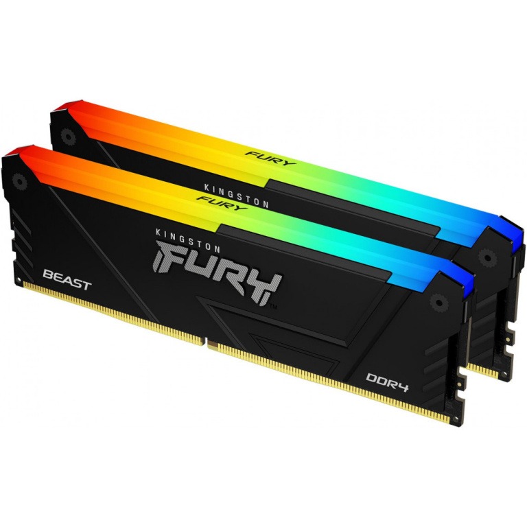 Memória Kingston Technology FURY Beast RGB 32GB 2x16GB DDR4 3200MHz