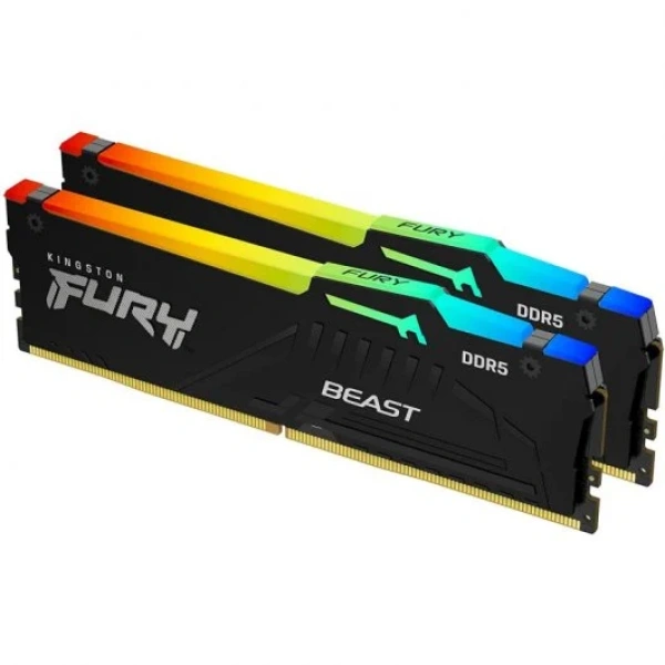 Memoria Ram Kingston FURY Beast RGB DDR5 4800MHz 64GB 2x32GB CL38