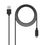 Cabo USB 2.0 3A Nanocable Tipo USB-C/M-A/M 2 M Preto