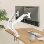 Suporte de Mesa Tooq Duplo Tilt e Giratório c/mola 17" a 32" Max. 9Kg Branco - Image 2