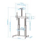 Suporte Móvel Tooq PARTENON 60" a 100" Máx. 100Kg Prateado - Image 4
