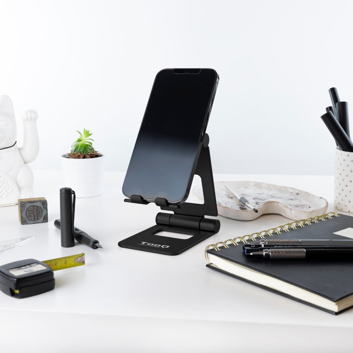 Suporte de Mesa Tooq Ajustável p/ Smartphone/Tablet Max. 10" Preto - Image 2