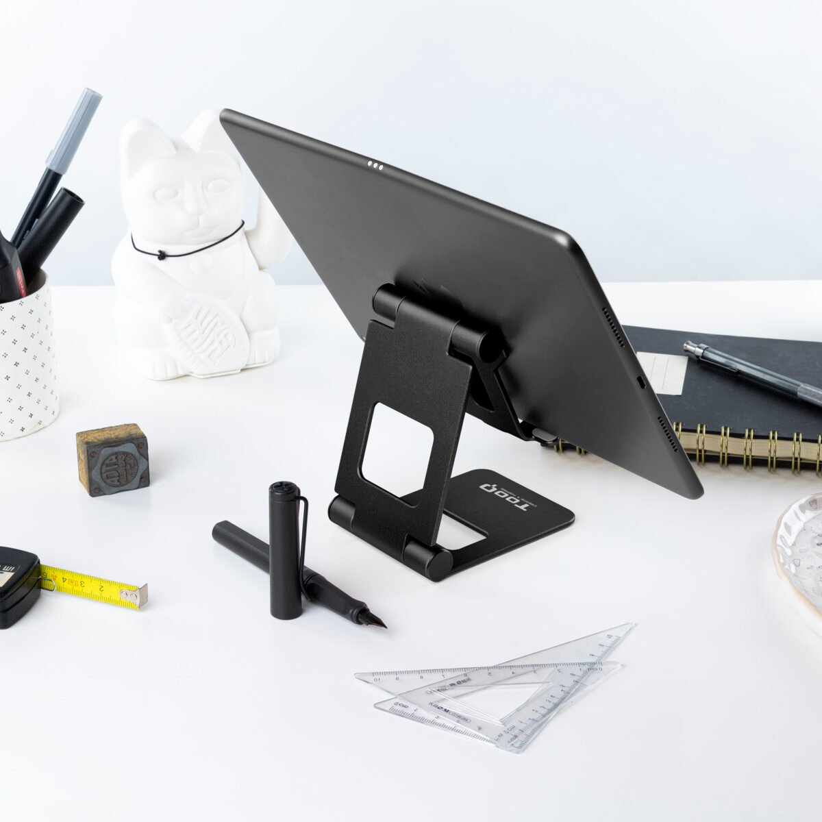 Suporte de Mesa Tooq Ajustável p/ Smartphone/Tablet Max. 10" Preto - Image 3