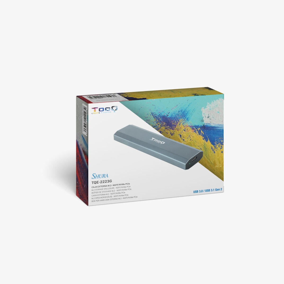 Caixa SSD Tooq M.2 NGFF/NVMe SSD - USB 3.1 Gen 2 Cinza - Image 10