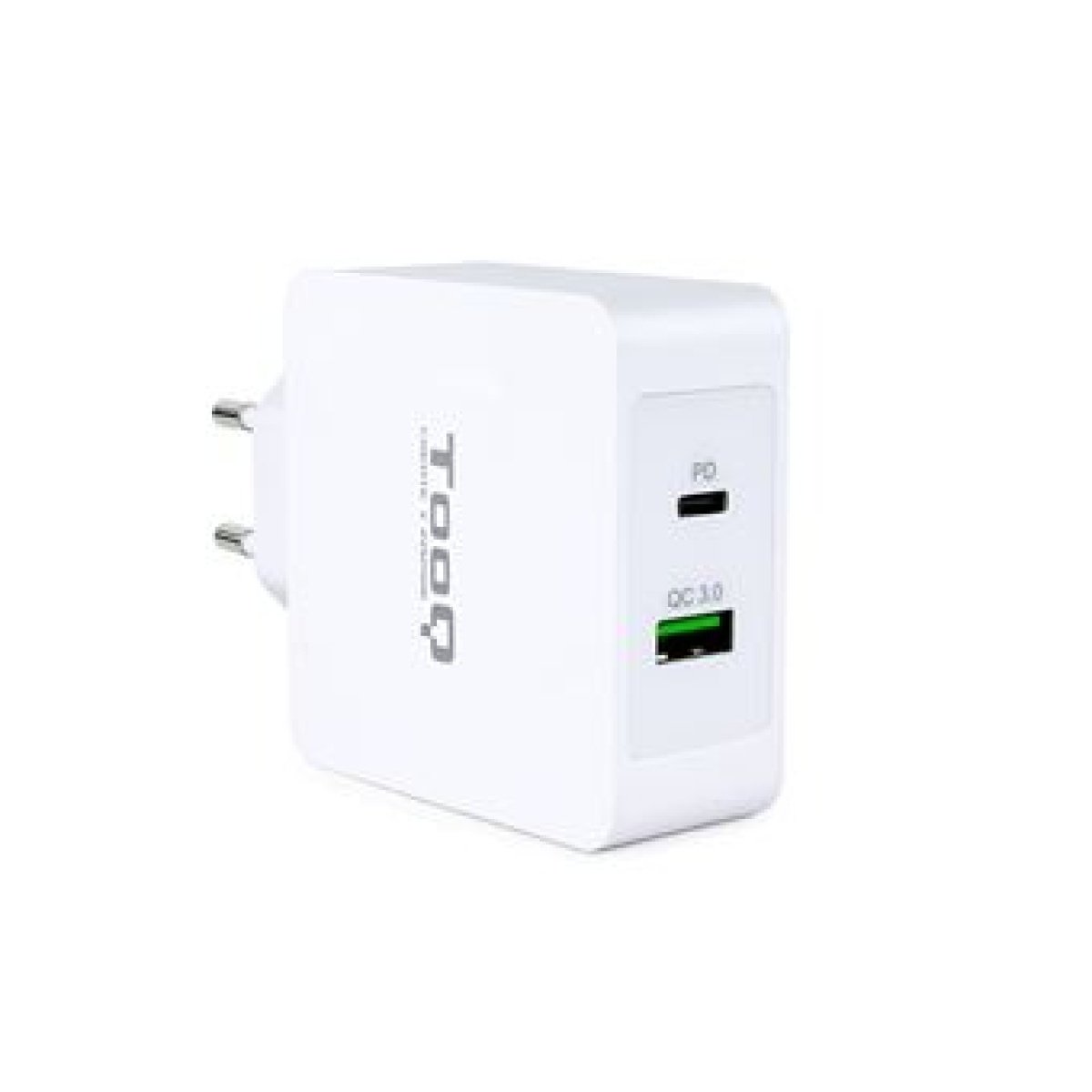 Carregador Tooq Duplo USB-C PD + USB-A QC 3.0 48W Branco - Image 2
