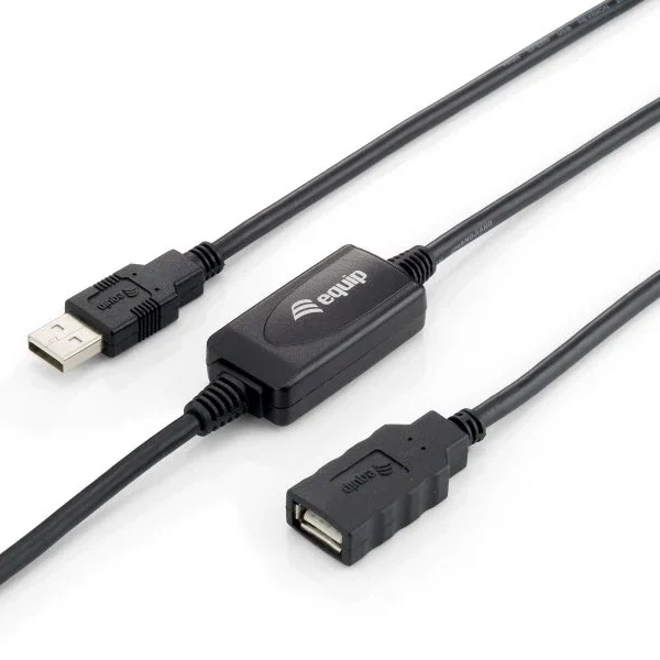EQUIP CABO EXTENSAO USB 2.0 A/A M/F 10MT PRETO