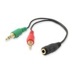 Cabo Adaptador Audio 3.5mm p/ Dual 3.5mm Equip F/M