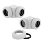 Encaixe 90° Rígido Corsair Hydro X Series XF Hardline 12mm OD Branco (Pack 2)
