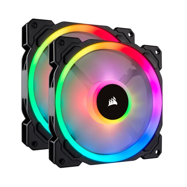 Ventoinha 140mm Corsair 1300RPM LL140 RGB 4 Pinos PWM (Pack 2)