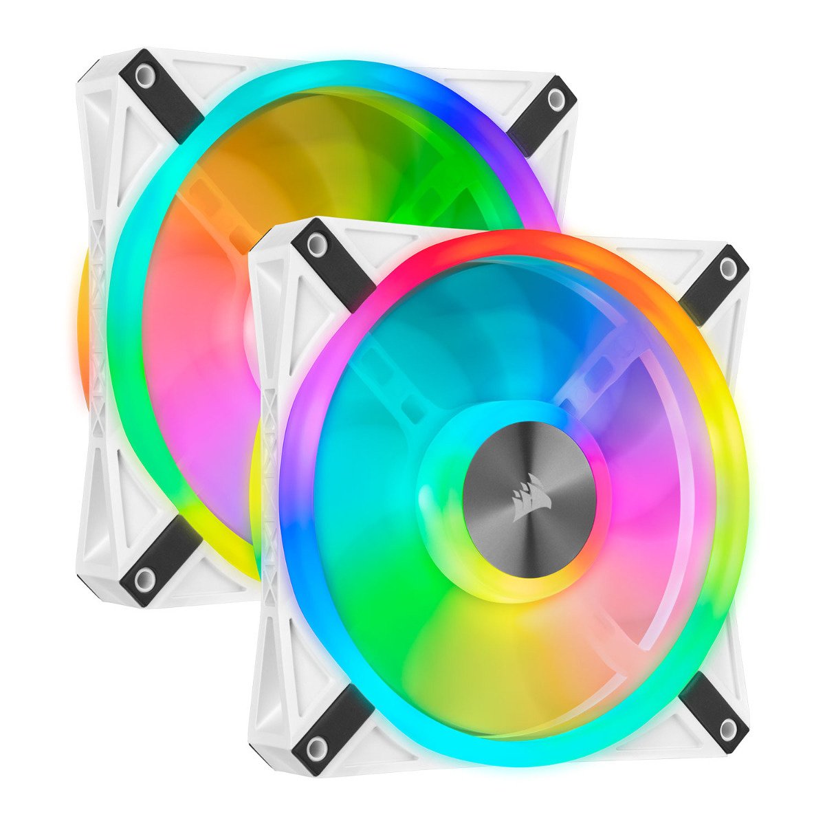 Ventoinha 140mm Corsair iCUE QL140 RGB c/ Lighting Node CORE Branca (Pack 2) - Image 1