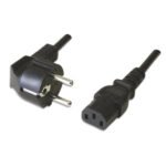 Cabo de Alimentação Ewent EC1900 Shuko Plug > IEC, Angled 90°, 1.8m Preto
