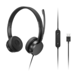 Headset Lenovo USB-A Stereo On-EAR (com caixa de controle)
