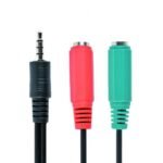 ADAPTADOR 2 JACK 3.5MM MICRO + SOM PARA JACK 3.5MM - PRETO
