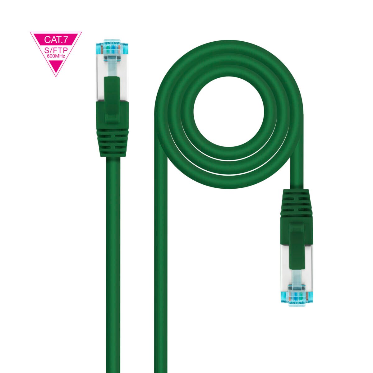 Cabo de Rede Nanocable RJ45 LSZH CAT.7 600MHZ SFTP AWG26 30 CM Verde - Image 1