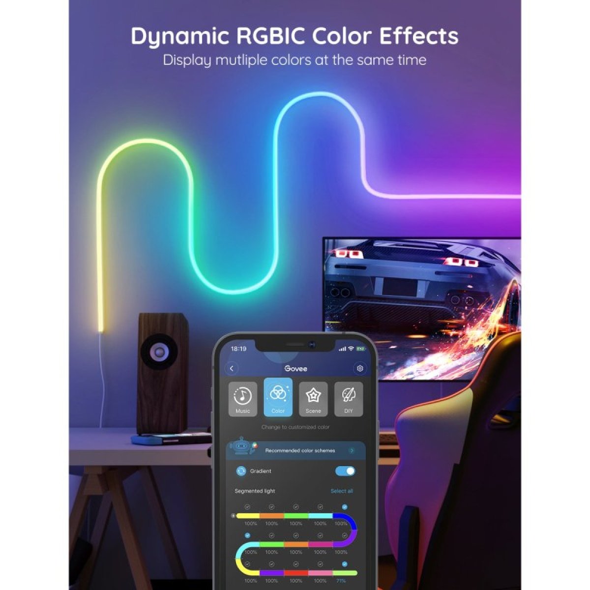 Faixa de LED Govee H61A0 neon RGB 3m - Image 2