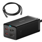 Carregador Baseus GaN5 Pro Fast Charger 67W Dual USB-C/USB-A Preto + HDMI