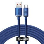 Cabo Baseus Crystal Shine USB-A p/ USB-C PD 100W 1.2m Azul