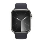 Apple Watch Series 9 GPS + Cellular 45mm Aço Inoxidável Grafite c/ Bracelete Desportiva Meia-Noite-S/M