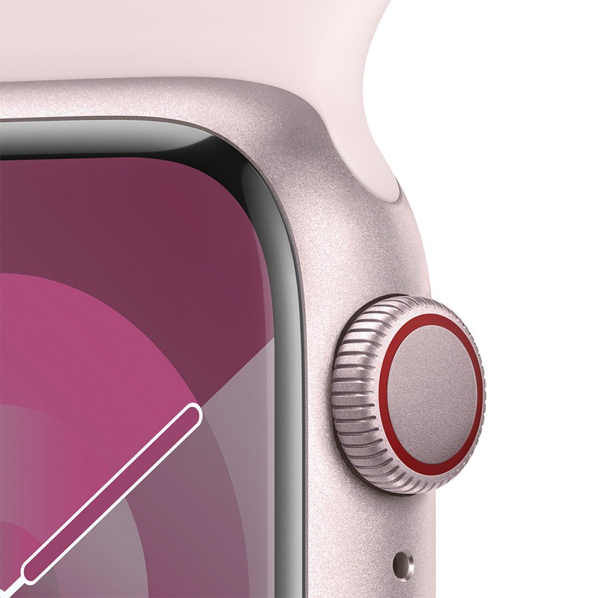 Apple Watch Series 9 GPS + Cellular 41mm Alumínio Rosa c/ Bracelete Desportiva Rosa Claro - M/L - Image 2