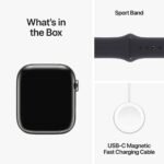 Apple Watch Series 9 GPS + Cellular 45mm Aço Inoxidável Grafite c/ Bracelete Desportiva Meia-Noite-S/M - Image 2