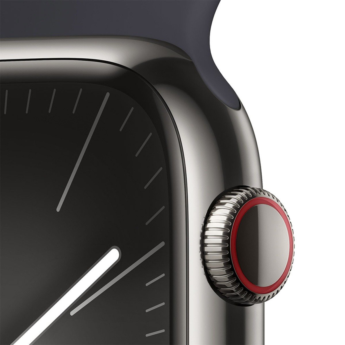 Apple Watch Series 9 GPS + Cellular 45mm Aço Inoxidável Grafite c/ Bracelete Desportiva Meia-Noite-S/M - Image 3
