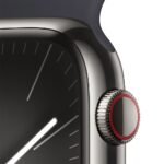 Apple Watch Series 9 GPS + Cellular 45mm Aço Inoxidável Grafite c/ Bracelete Desportiva Meia-Noite-S/M - Image 3