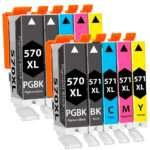 Conjunto 10 Tinteiros Canon PGI-570 / CLI-571 Compatíveis