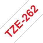 Fita Laminada Compatível Brother TZE-262 - 36mm x 8 metros Vermelho / Branco