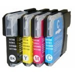 Conjunto 4 Tinteiros Brother LC980 / LC985 / LC1100 Compatíveis