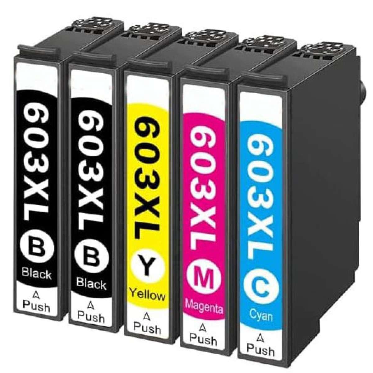 Conjunto 5 Tinteiros Epson 603 XL Compatíveis - Image 1