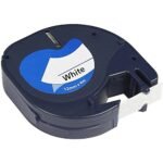 Fita Compatível Dymo LETRATAG 91201 - 12mm x 4 metros Preto/Branco S0721610