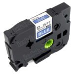 Fita Laminada Compatível Brother TZE-535 - 12mm x 8 metros Branco/Azul