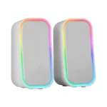 Colunas Gaming RGB 20W Mars Gaming MS-OM Bluetooth 5.3 com Controlador de Volume Brancos