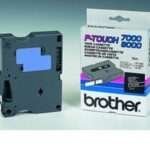 Fita laminada BROTHER- Texto branco sobre fundo preto, Largura: 6mm, Comprimento: 15m