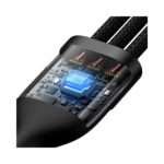 Adaptador Baseus Flash Series USB-A 3-em-1 (Lightning + USB-C + MicroUSB) PD 100W 1.2m Preto - Image 2