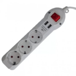 Extensão NAPOFIX  3T INT 3M B 3680W 16A 250V 2X USB BRANCO