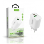 Carregador AC820W  ACCETEL Dual Wall Fast Charging USB-C + USB-A Saída QC3.0/PD 20W