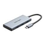 Base & duplicador de portas Vention TOOHB Com fios USB 3.2 Type-C Cinza