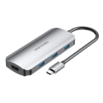 Docking USB Type-C Vention TODHB/ 1xHDMI/ 3xUSB/ 1xUSB Type-C PD/ Cinza
