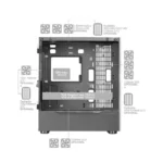 Caixa Gaming Mars Gaming MC-ULT Custom XXL E-ATX Vidro Temperado Duplo + Porta Lateral Preta - Image 5