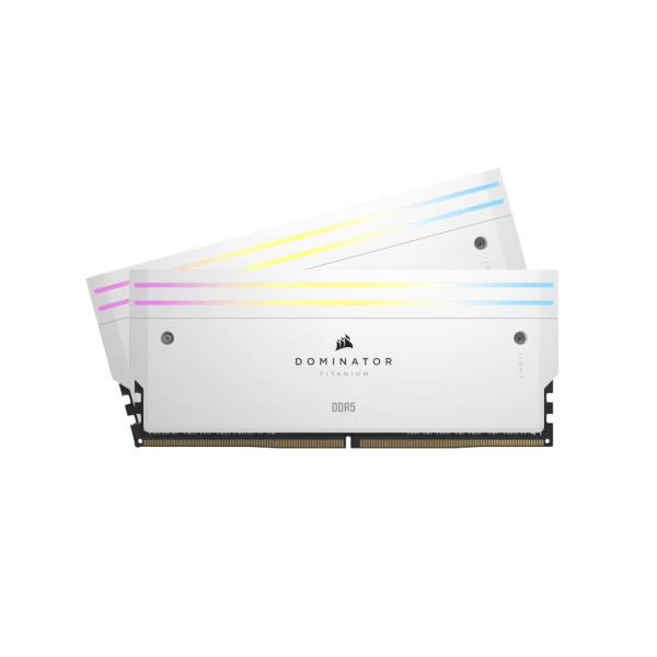 Memoria Ram Corsair Kit 32GB (2 x 16GB) DDR5 6000MHz Dominator Titanium RGB White CL30