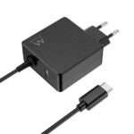 Carregador Ewent EW3978 USB-C Wall Notebook Charger + 1-Porta USB-A PD 65W Preto