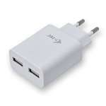 Carregador i-tec USB 2 portas 2.4A - Branco