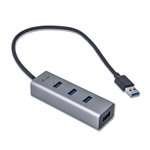Hub i-tec passivo USB 3.0 4 portas - Metal com Carregador