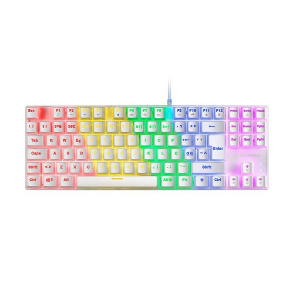 Teclado Mecânico Mars Gaming MK80 TKL FRGB Rainbow Anti-Dust Red Switch PT Branco