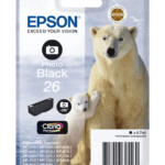 Tinteiro Epson Preto Foto Série 26 Urso Polar Tinta Claria Premium (c/alarme RF+AM)