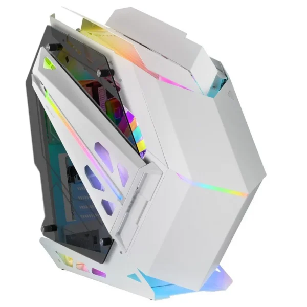Caixa Mars Gaming ATX MC-TITAN RGB XXL Faixa LED Dupla Iluminação Frontal ARGB Hub Branca