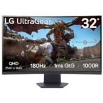 Monitor Curvo LG UltraGear 32GS60QC-B VA 31.5" QHD 180Hz 1ms FreeSync