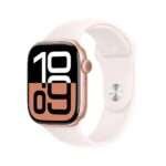 Apple Watch Series 10 GPS + Cellular 42mm Alumínio Rosa-Dourado c/ Bracelete Desportiva Rosa leve - Medium/Large