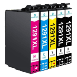 Conjunto 5 Tinteiros Epson T1291 T1292 T1293 T1294 Compatíveis - Image 2